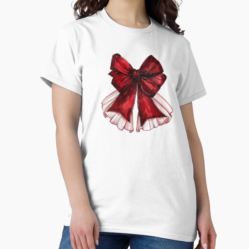 Coquette Balletcore Red Velvet Ribbon Illustration by IdolinkEmporium