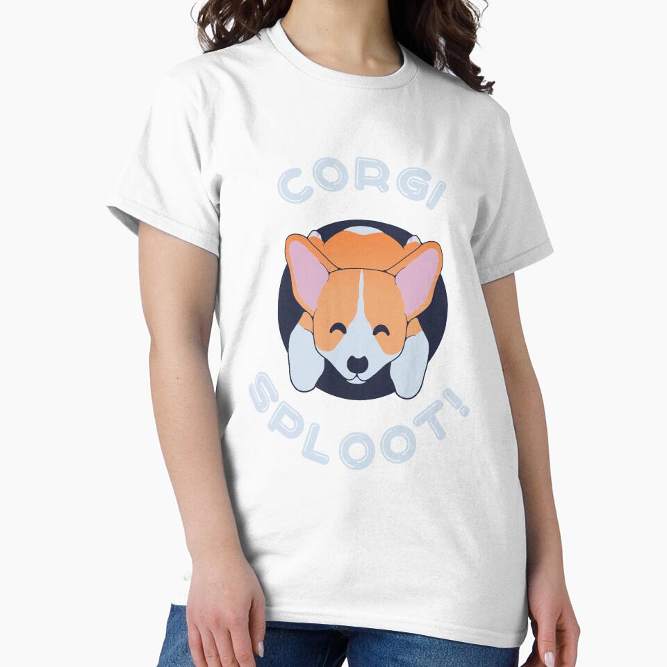 Corgi Sploot On Purple Background - Cute Funny Gift for Dog Owners by kritwanblue