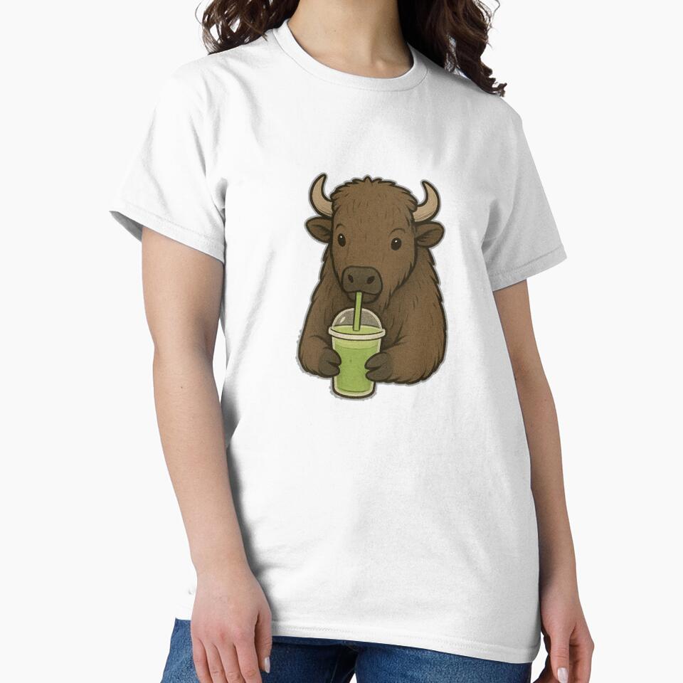 drink matcha with cute Bison by Ach&Koor