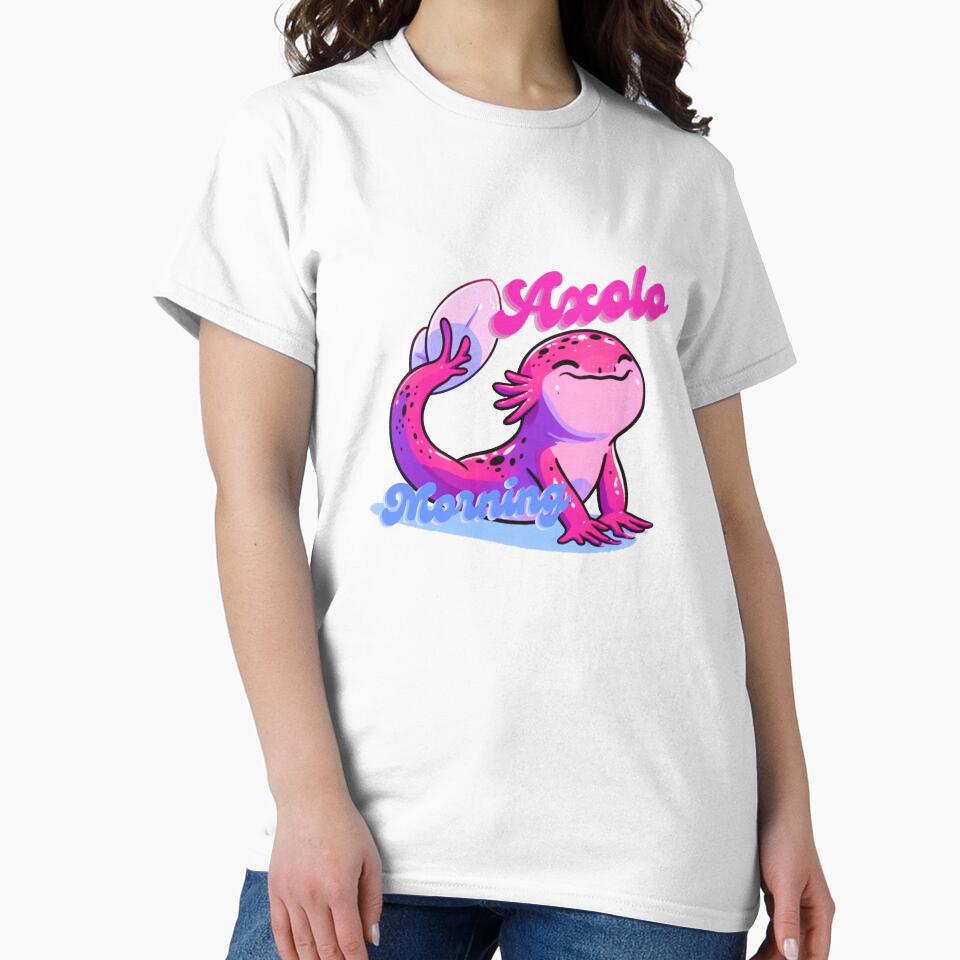Cute Pink Axolotl smiling doing yoga by Mr Pyuku