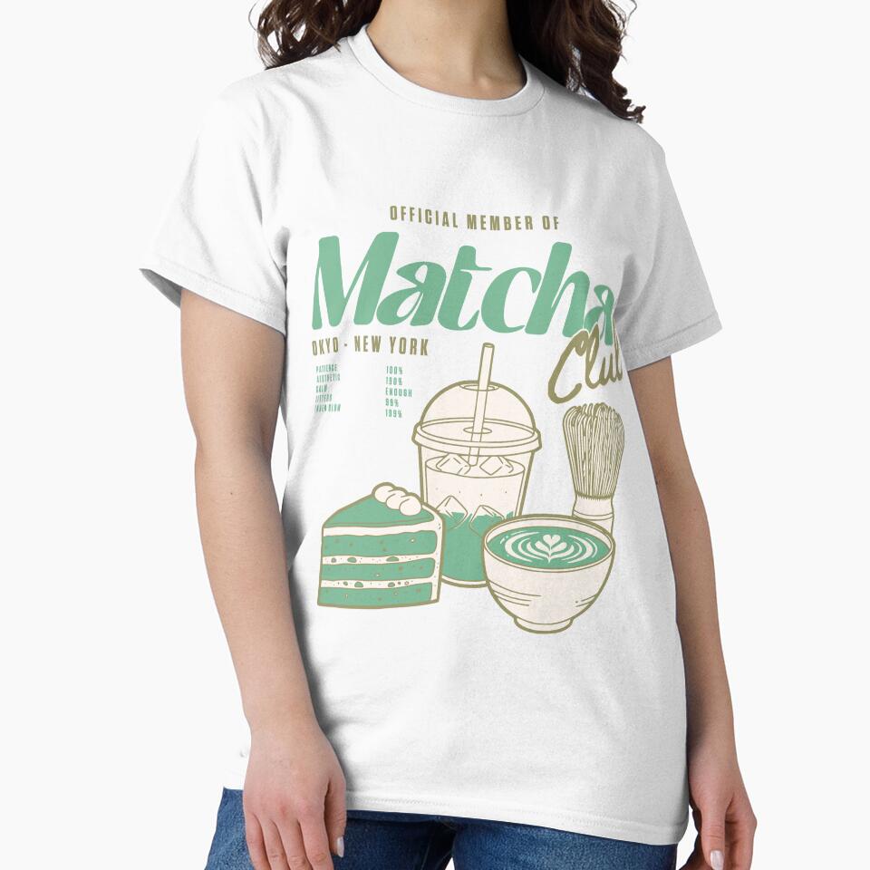Matcha Club Aesthetic Tea Illustration by sazuii
