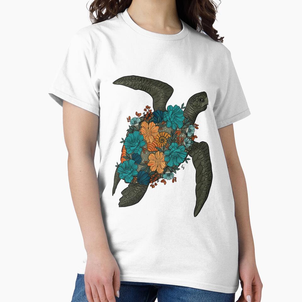 Sea Turtle Floral Color by irish.kate art