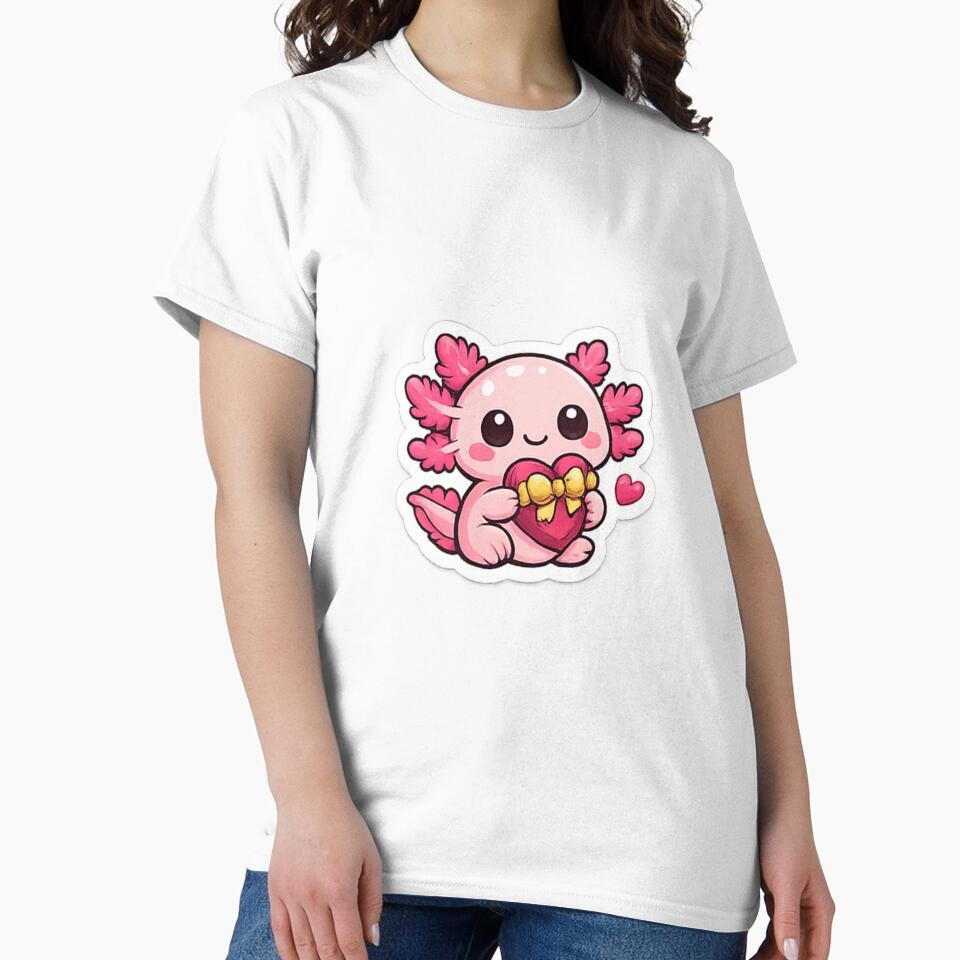 Cute Axolotl Valentine Sticker | Kawaii Axolotl Love Gift by Artbysarmina