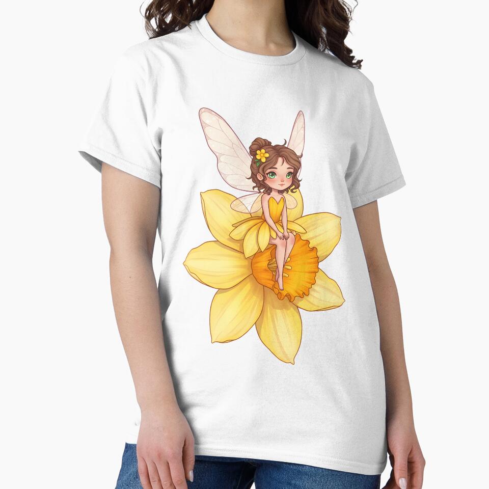 Daffodil Fairy Girl – Kawaii Yellow Spring Blossom Spirit by SeGoArtDesign