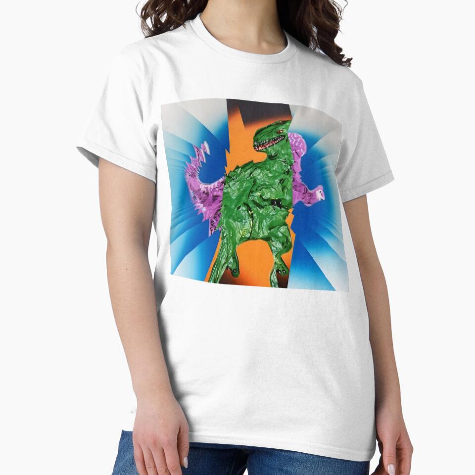 Glitch Dinosaur Abstract | Retro Future Rex | Acid Neon Monster Art by SergioMiklos