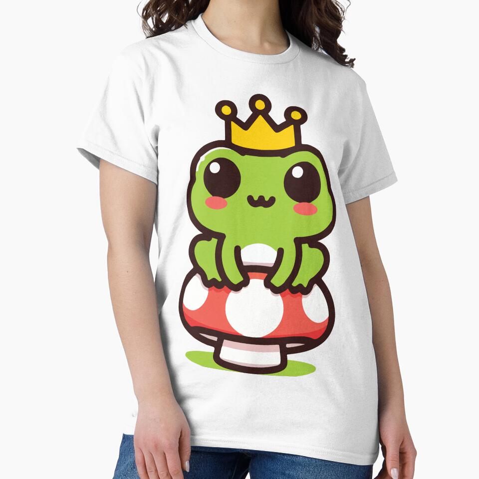 Kawaii Frog Prince on Mushroom by Colorful Dreams
