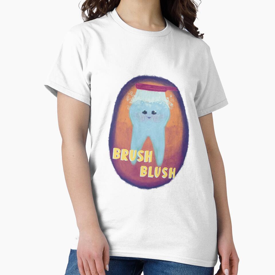 Brush Blush funny tooth vintage illustration design for you by Midastic