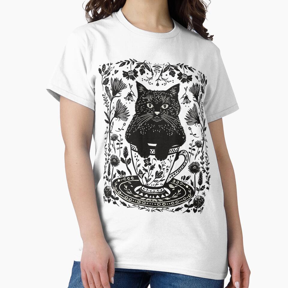 Black Cat in Teacup by daianaart