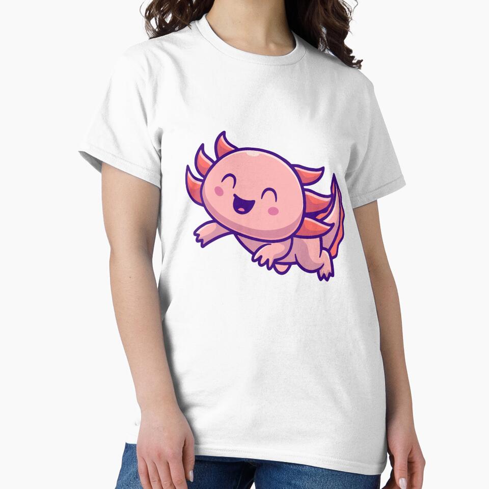 Happy Kawaii Axolotl Cute Pink Sea Creature by mseymo