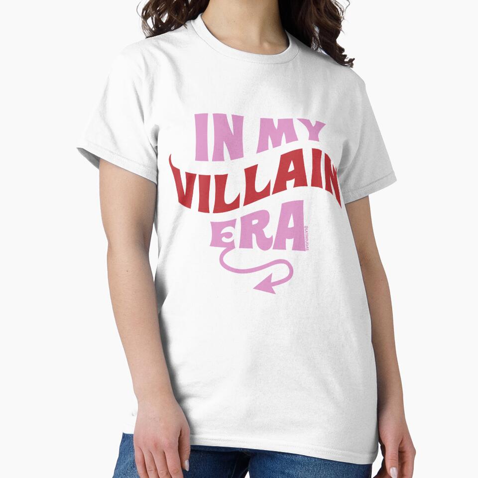 In My Villain Era / Bookish Hot Pink Red Sassy Devil Horns and Tail Girlie Reader Aesthetic for Smut Kindle Lovers Tbr by Latinoladas