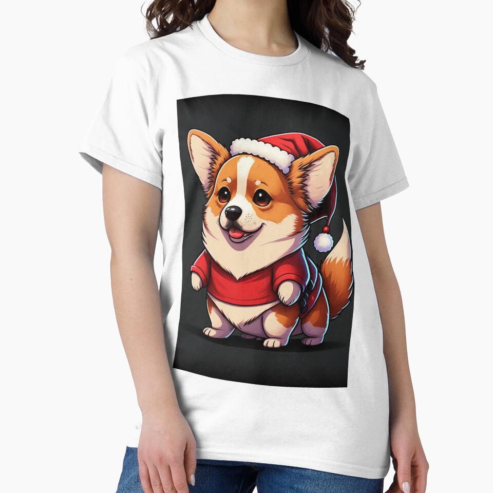 Cute baby corgi wearing santa claus outfit by Victorsju