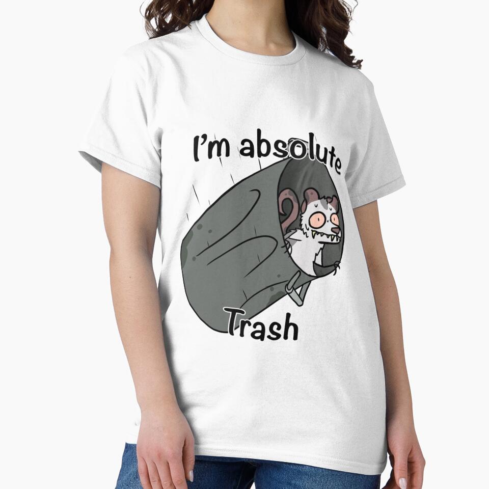 I'm Absolute Trash: Opossum in a falling trash can by DolmanceWorks