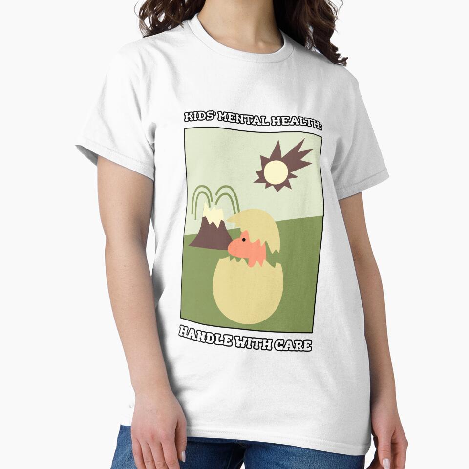 Kids’ Mental Health: Handle With Care Cute Dino by Winter--Flowers