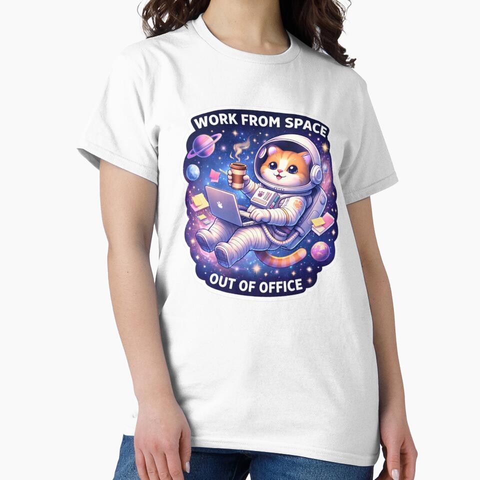 Funny Astronaut Cat Work From Space Out of Office Sticker by Dasts Cart
