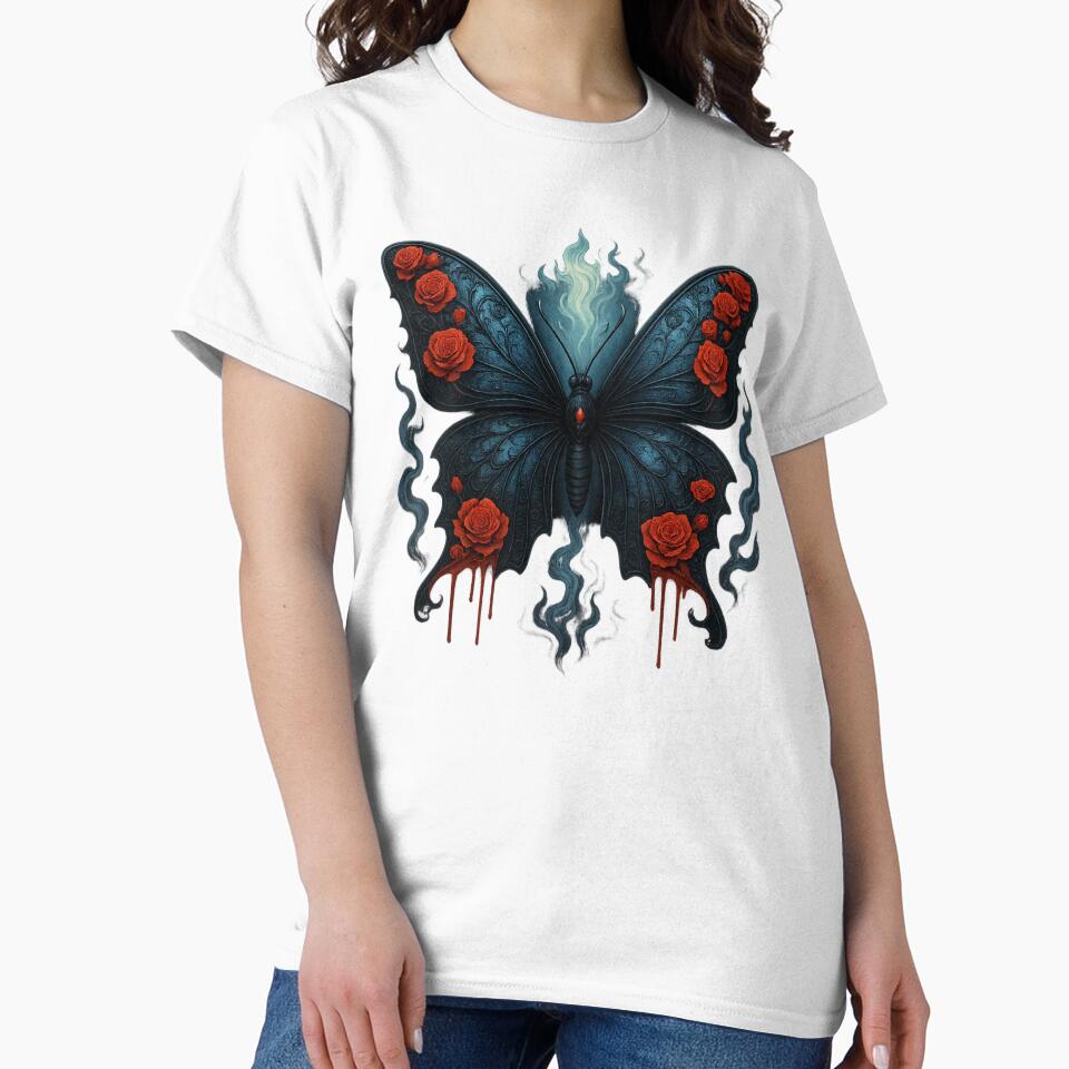 Inferno Moth Flame and Rose Design by CottonandQuill