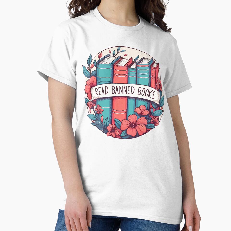 Read Banned Books Floral by TomFrontierArt