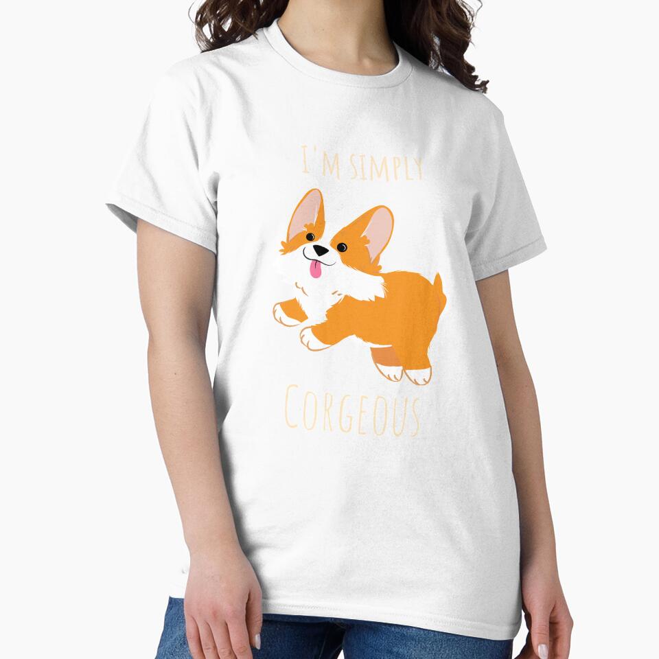 I'm simply Corgeous Cute Corgi Illustration by CLPDesignLab