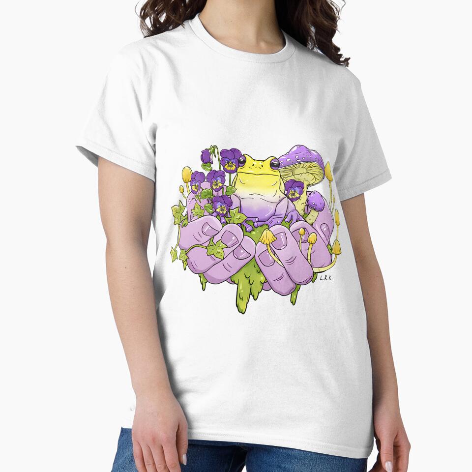 Enby Frog With Toadstool Handful Cute by harsdenonp