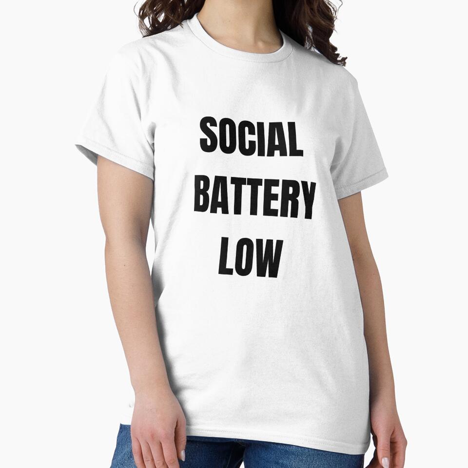 Social Battery Low Funny Introvert Humor Sticker by PX-clothing