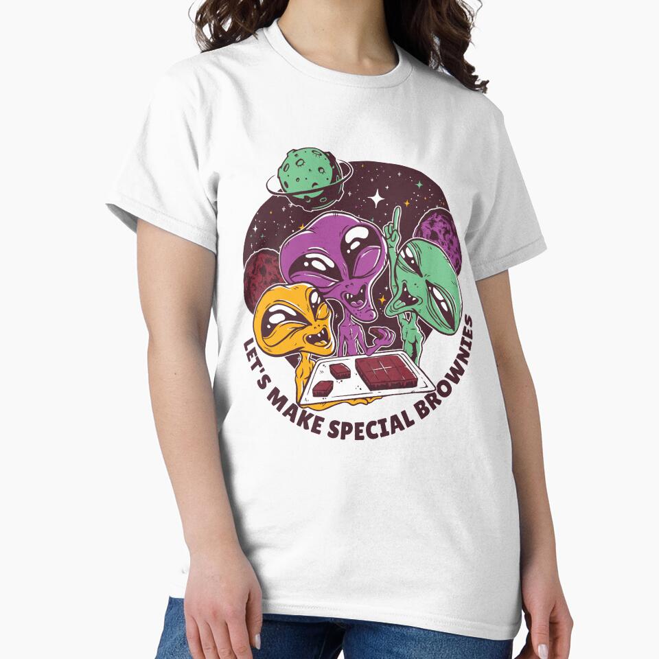 Funny Aliens In Space Baking Cannabis Brownies by TeesByMark