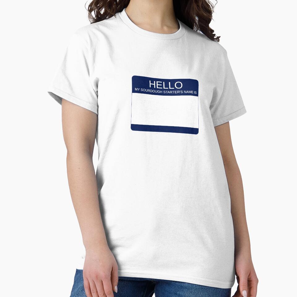 "Hello My Sourdough Starter's Name Is” Funny Sourdough Design (Blue) by goldfishbubble