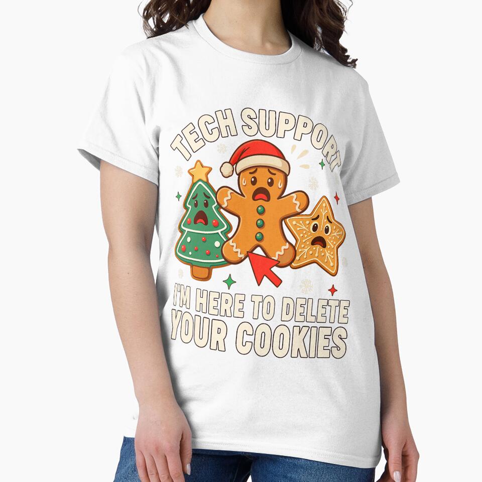 Christmas Tech Support Here to Delete Cookies Xmas Men Women by averyfisher