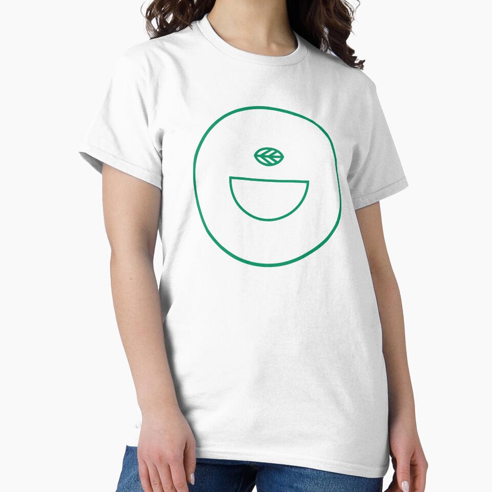 Minimalist Green Tea Cup Outline Circle by LekkieStudioArt
