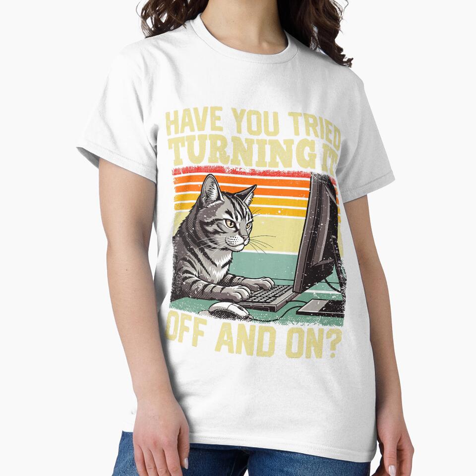Cat Tech Engineer Support Humor Tech Computer IT Guy by averyfisher