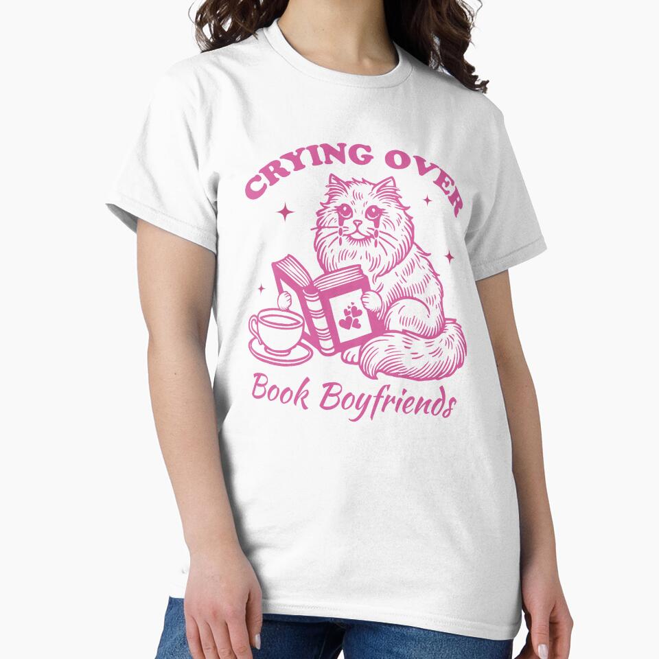 Crying Over Book Boyfriends Funny Bookish Slogan for Book Lovers by ScorpioSunStudio