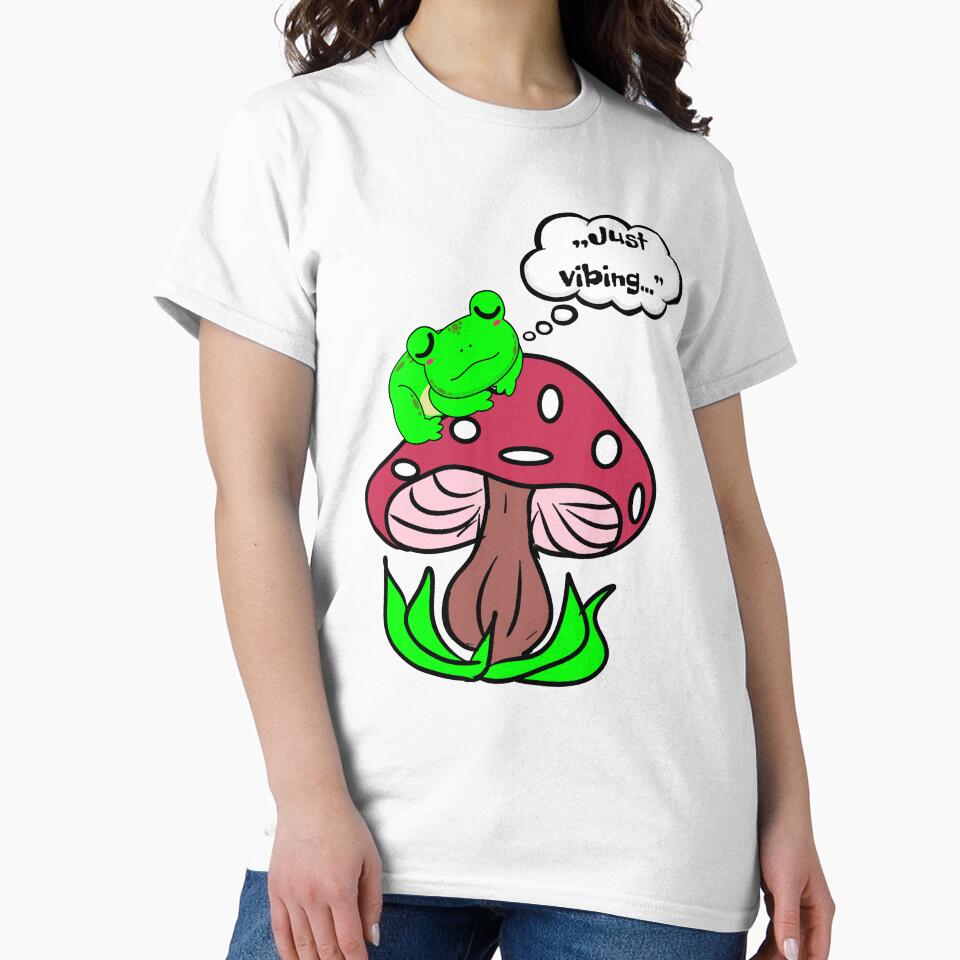 Frog on Mushroom – Just Vibing by MargoMalej