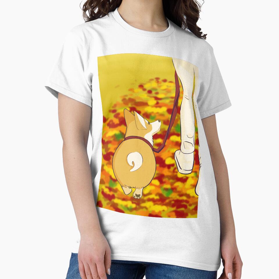 Dog walk with your corgi in Fall by MindToPaper