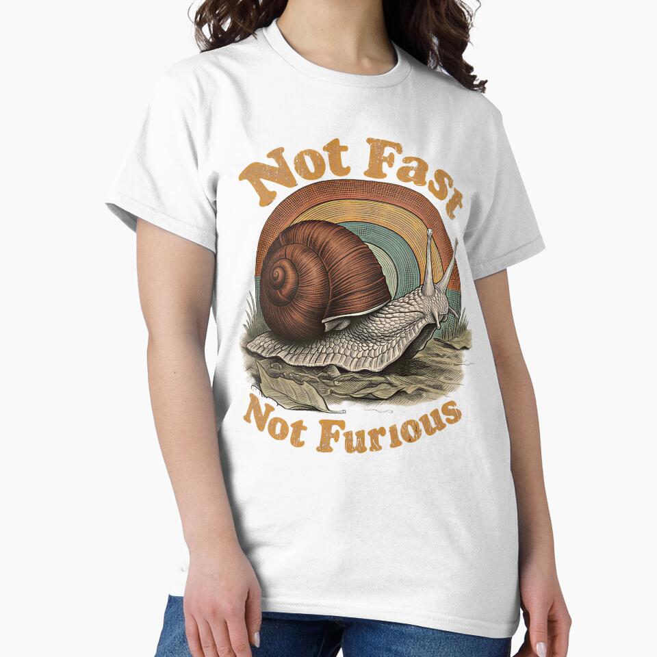 Not Fast Not Furious Funny Snail Pace Retro Humor by gear-posters