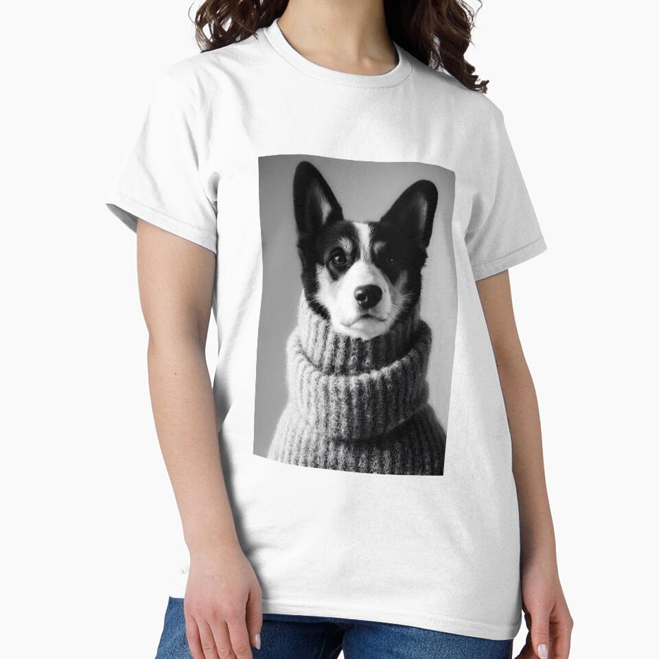 Corgi in turtleneck sweater by Aliveforfun