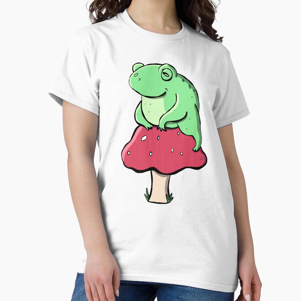 Frog On A Toadstool Funny Frog Lovers by brodyquixote