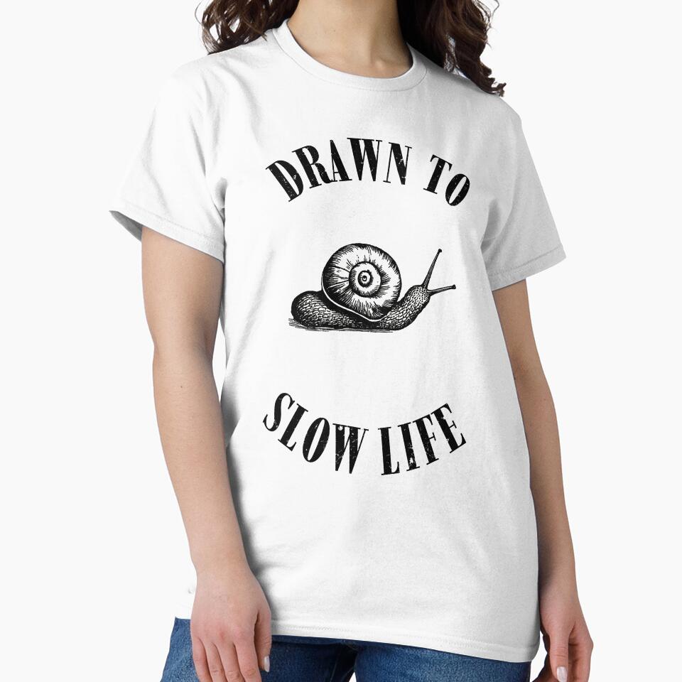 Drawn To Slow Life – Snail Slow Living Vintage Style by Inkwood Studio Designs