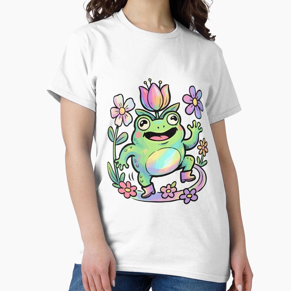 Joyful Radiant Botanical Toad in Boots by Emegan Print Art