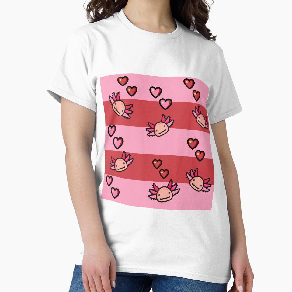 Pink Axolotl Love Tapestry by wasabileaf