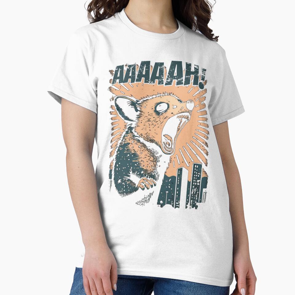Funny Screaming Possum Possumzilla Opossumzilla Trash Cat by brytfanna