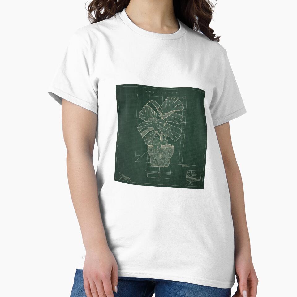 Monstera Engineering Blueprint - Plant Parent Technical Drawing by Concrete Calm