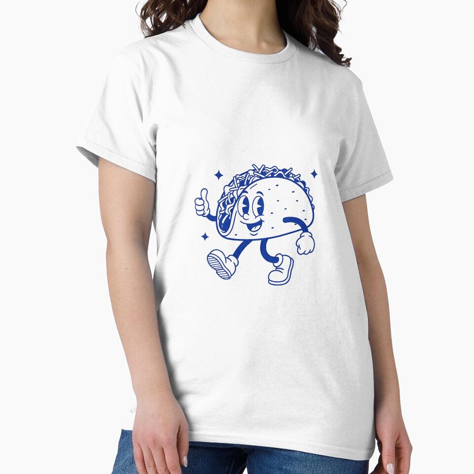 Walking Taco Vintage Cartoon Character Retro Mexican Food Mascot by HoopeStylee