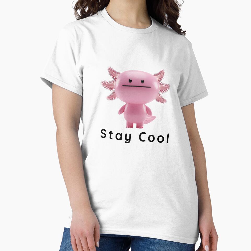 Stay Cool Pink Axolotl - Cute Kawaii Salamander Art by HumTumMe