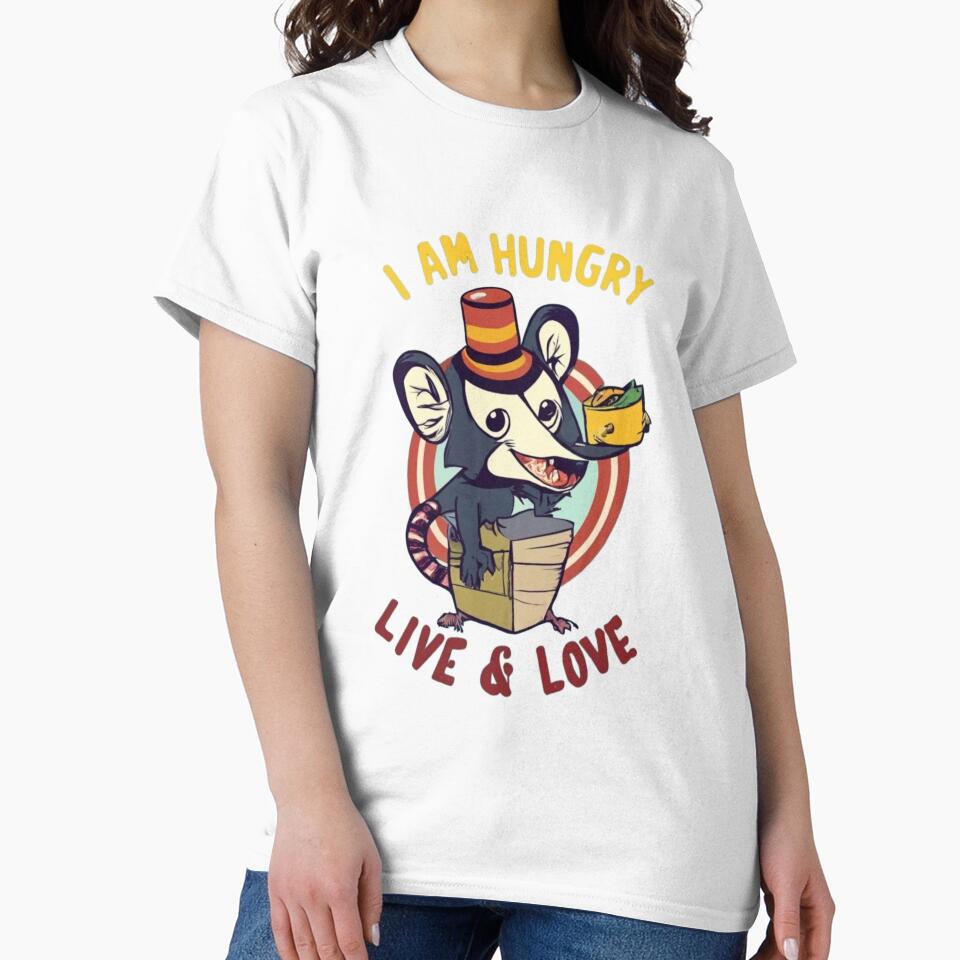 Opossum I am hungry LIVE LOVE by ArtFeverShop