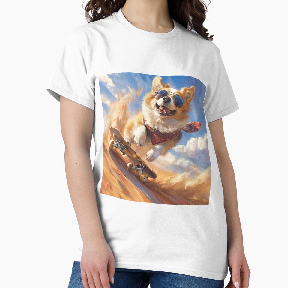 Corgi dog on skateboard by CorgiCuddle