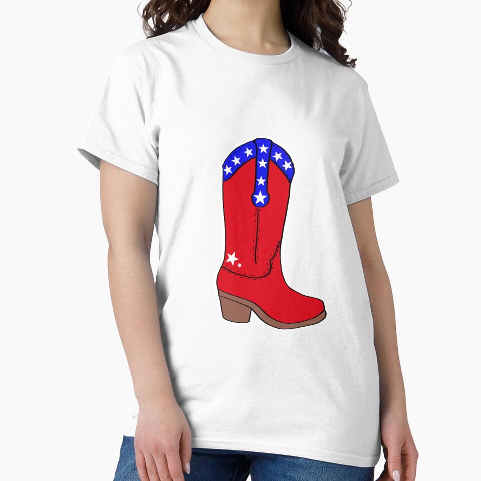 Red white and blue cowboy boot by KristenST