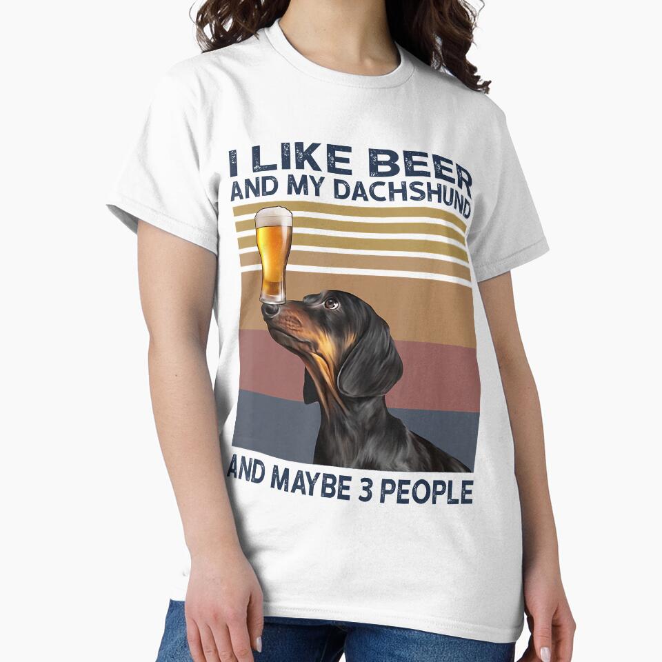I Like Beer My Dachshund & Maybe 3 People Dog Lover Gifts by NicoleStore