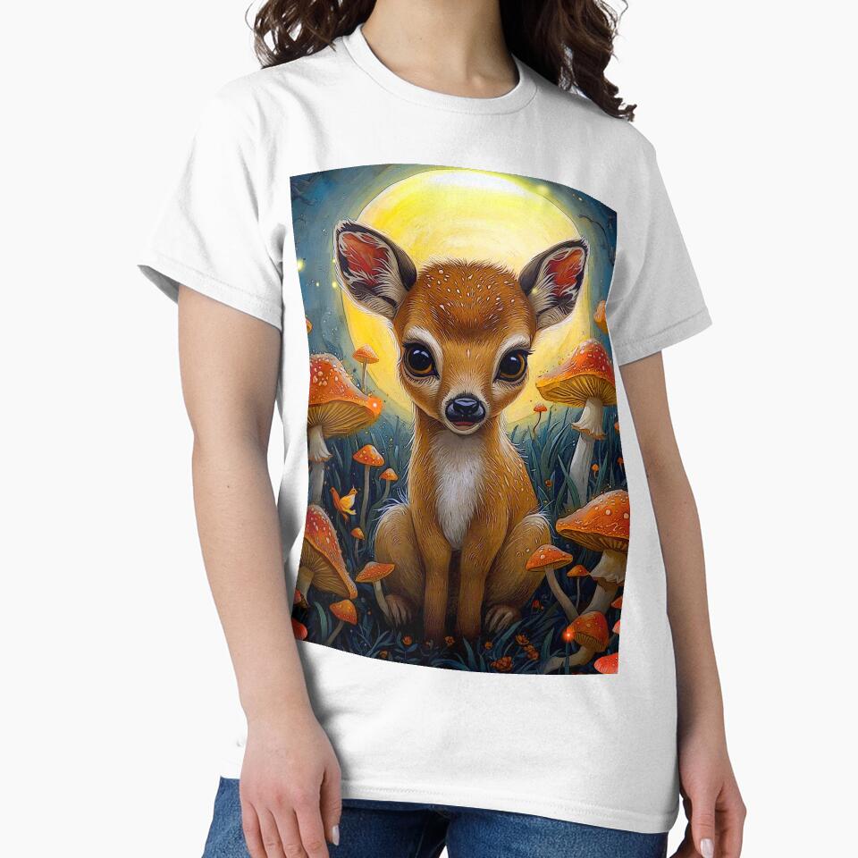 Moonlit Meadow: Cute Baby Deer in a Mystical Forest by shaang