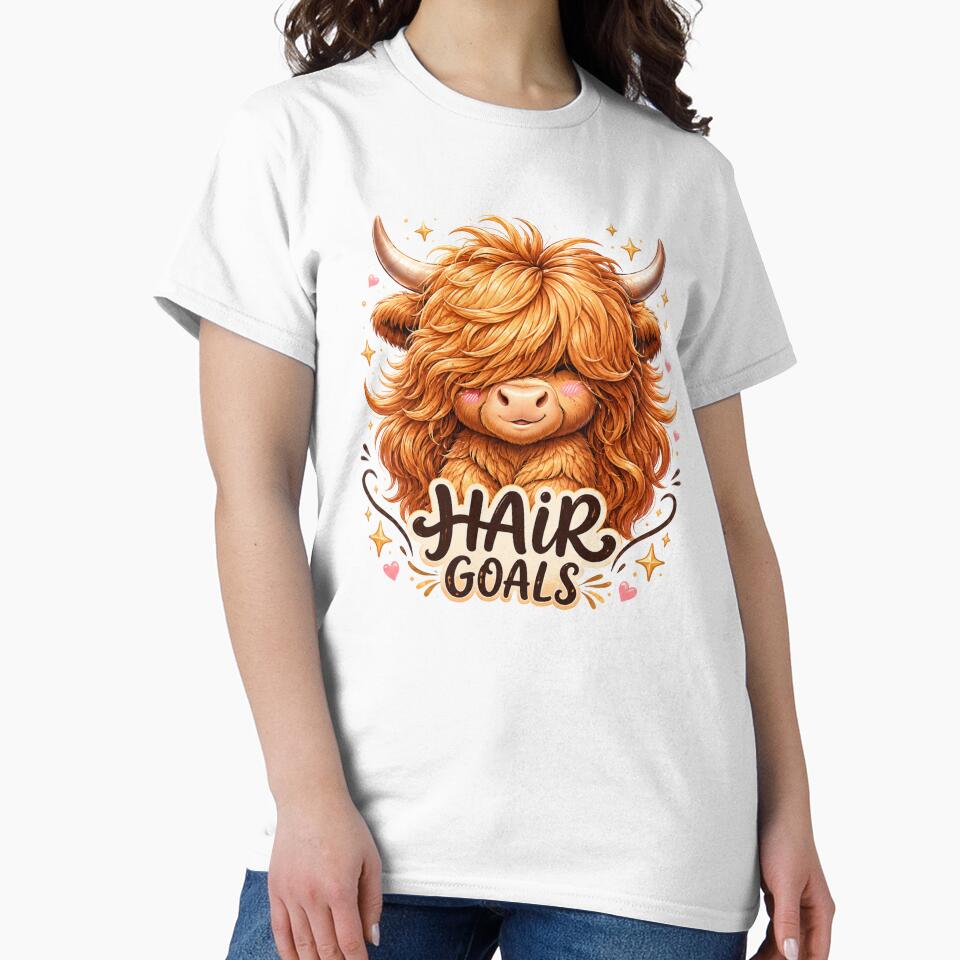 Hair Goals Highland Cow | Cute Kawaii Scottish Cow with Fabulous Hair by MarekoraStudio