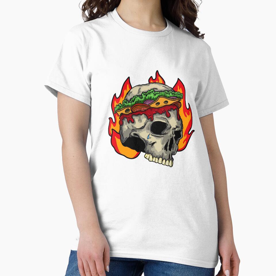 Skull Sandwich Fire Spicy Funny Hot Food by Oniyasha