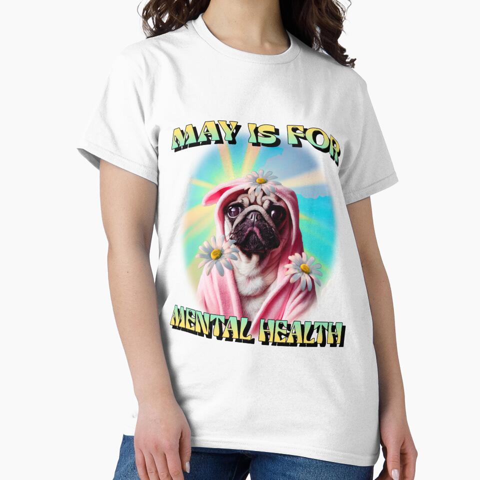 May Is for Mental Health Cute Puppy by Winter--Flowers