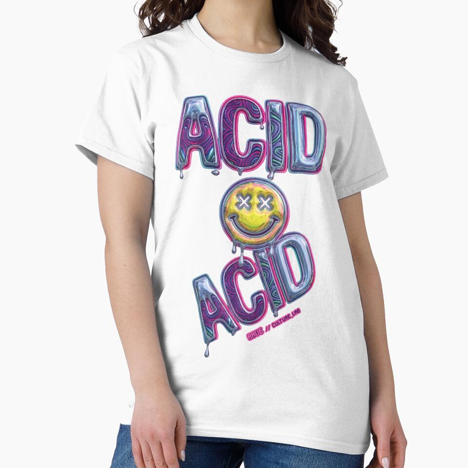 Melting 3D Acid Smiley Face – Neon Y2K Rave Graphic by RaveCultureLab
